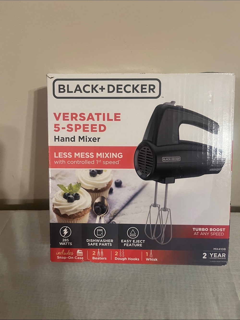 Black & Decker Black 5-Speed Hand Mixer with Beaters